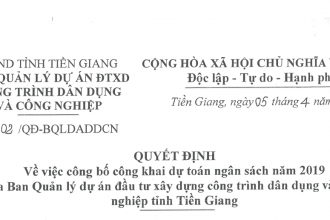 Quyết định về việc công bố công khai dự toán ngân sách năm 2019
